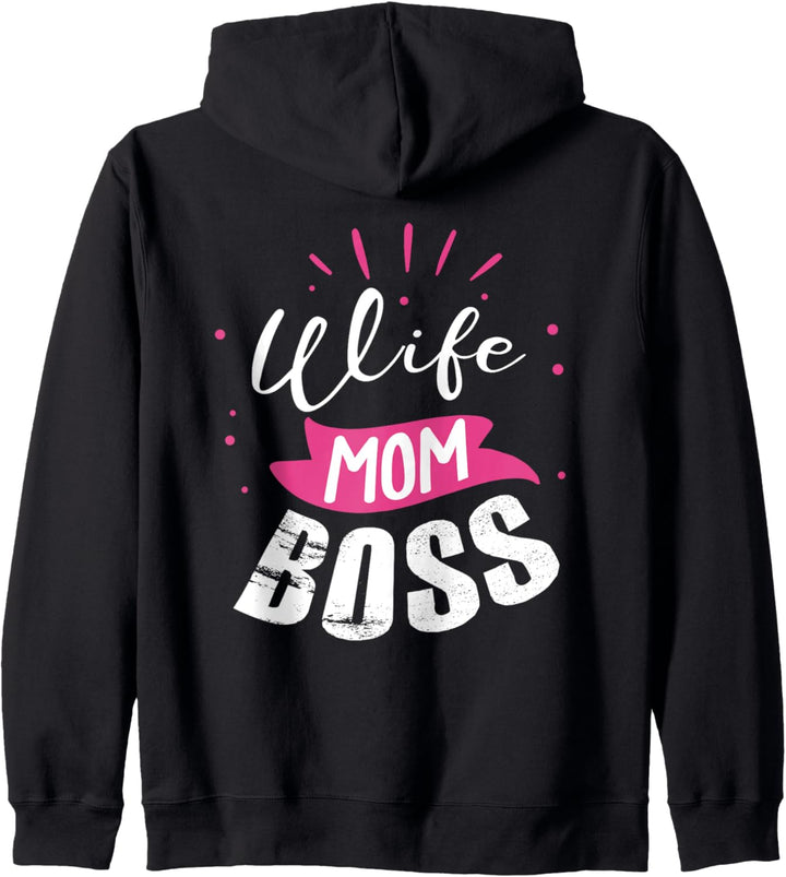 Backprint Wife Mom Boss Ehefrau Mama Chefin Kapuzenjacke