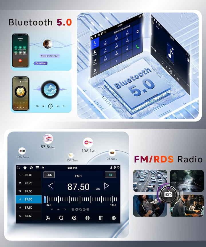 【2+32G】 Hodozzy Carplay/Android Auto Android Autoradio 2 Din für Toyota Aygo/Peugeot 107/Citroen C1