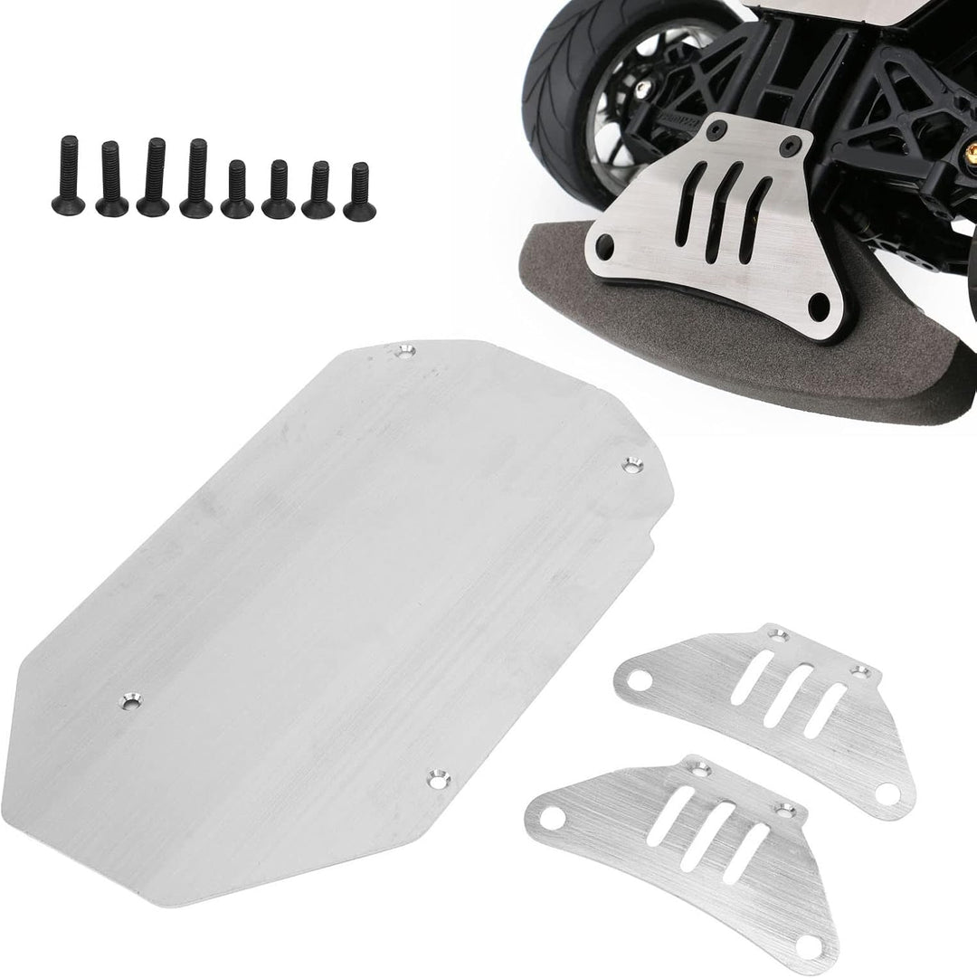 Sorandy Edelstahl Chassis Armor Set, 3 Stück RC Car Protector Guard Skid Plate für TT02 1/10 RC Car,