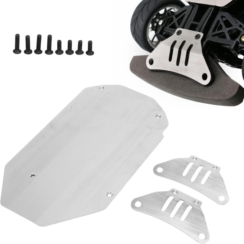 RC Car Chassis Armor, Edelstahl Metall RC Car Chassis Armor Upgraded für Tamiya TT02 1/10 RC Car Sil