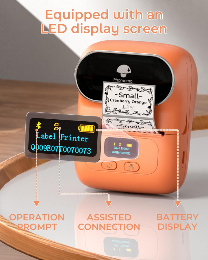 Phomemo M110 Etikettendrucker - Mini Bluetooth Etikettendrucker, Thermo Etikettendrucker Handdrucker