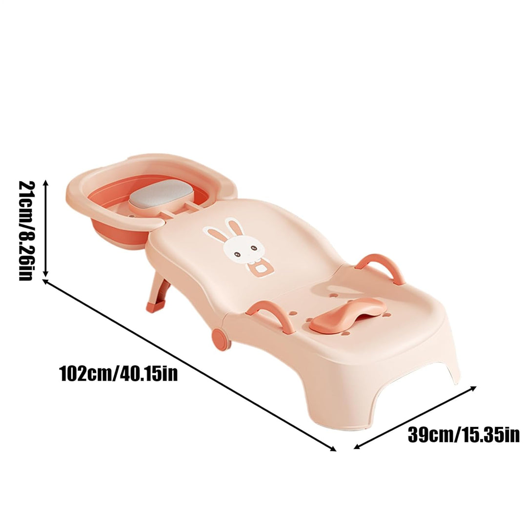 Klappbarer Baby Shampoo Stuhl | Klappbarer Shampoonier-Sessel - Verstellbare Kopfstütze Rinse-Sitz F
