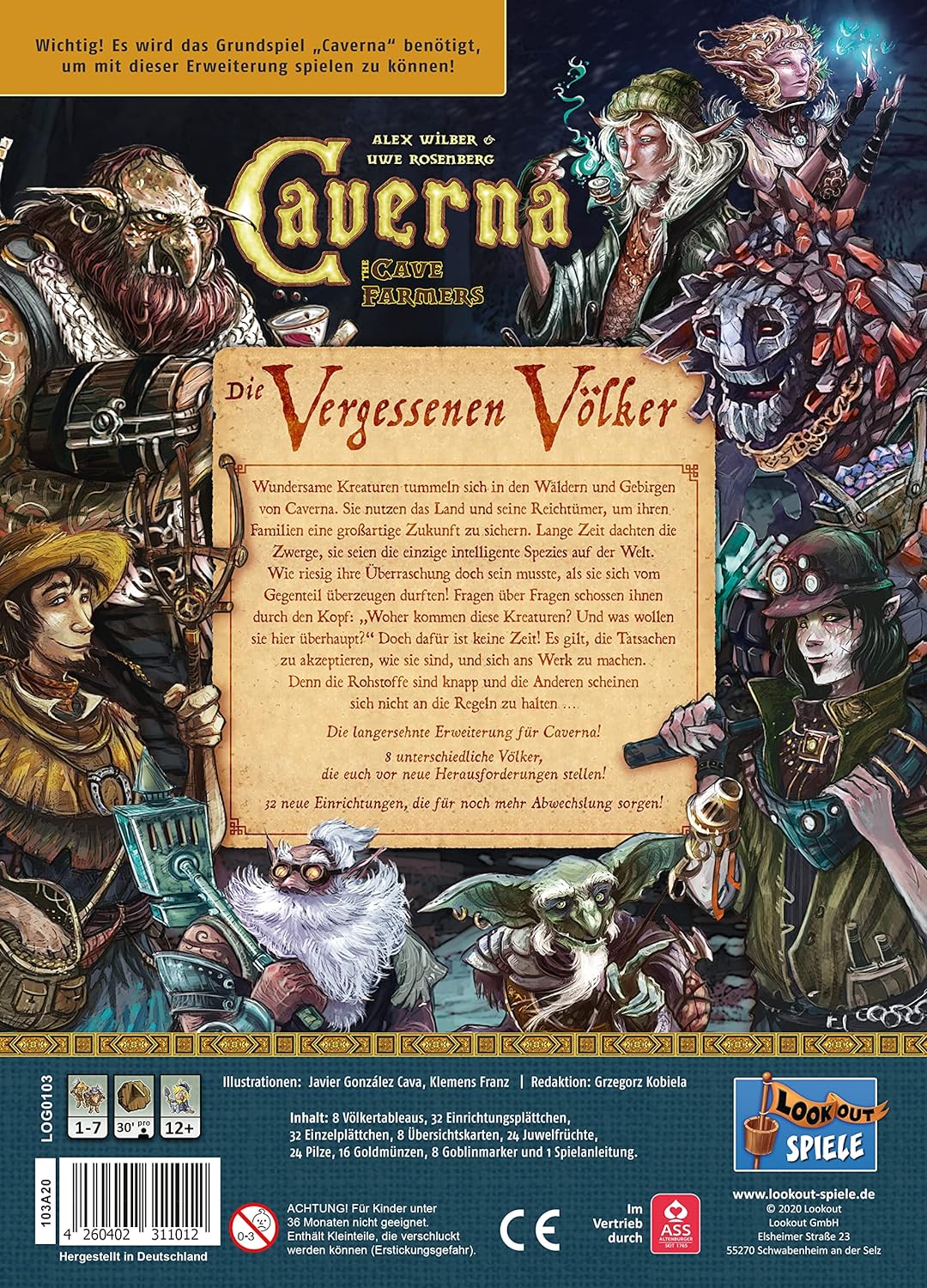 Lookout | Caverna – Die vergessenen Völker | Erweiterung | Expertenspiel | Brettspiel | 1-7 Spieler