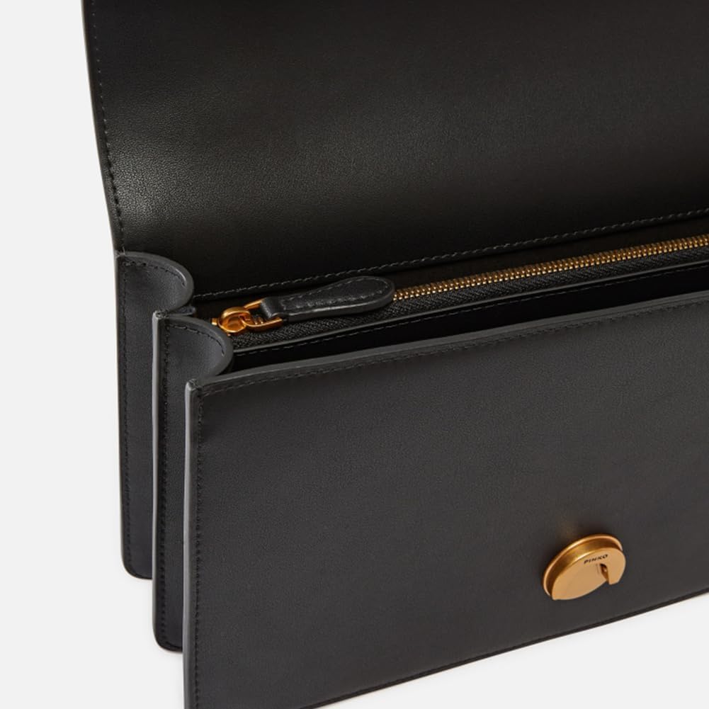 Pinko Damen Taschen Schwarz Umhängetasche mit Logo Love Birds Diamond Cut Einheitsgrösse, Einheitsgr