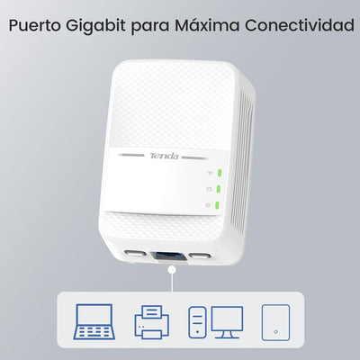 Tenda PH10 Powerline Adapter Kit AV1000 + AC750 WLAN Gigabit Steckdose (1000 Mbit/s LAN+ 750 Mbit/s