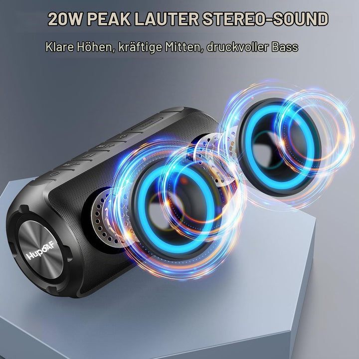 Bluetooth Lautsprecher mit Licht, RGB Blue tooth 5.3 Musikbox Tragbarer Bluetooth Box mit 20W Spitze