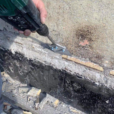 RANSENERS Spachtelmeissel SDS-Plus 250x100 mm, Bodenschaber für Abziehen von Fussbodenkleber, Teppic