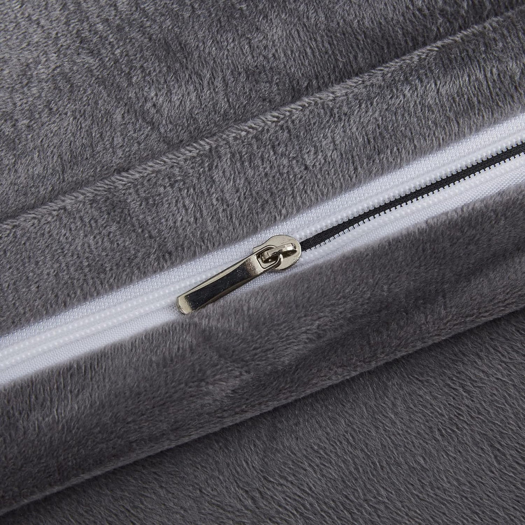 Luofanfei Plüsch Bettwäsche 200x200 Set Winter Flauschig Grau Uni Bettbezug Set Fleece Flanell Graue