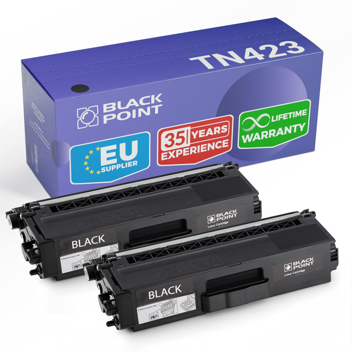 BLACK POINT Premium Toner 2 St. Kompatibel zu TN-423BK TN423 TN423BK TN-421BK TN421 TN421BK - Schwar