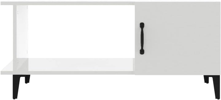 FIRBNUS Couchtisch Weiss Hochglanz Wohnzimmertisch Modern 90x50x40 cm Side Table Beistelltisch Stilv