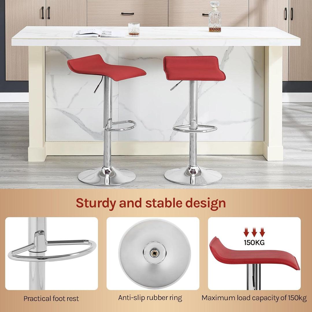 WOLTU BH11bd-1 Design Hocker Barhocker, stufenlose Höhenverstellung, verchromter Stahl, Antirutschgu