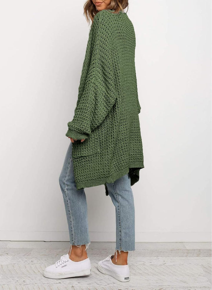 Maavoki Damen Lang Strickjacke Oversize Langarm Sweater Cardigan Casual Strickmantel Herbst Outerwea