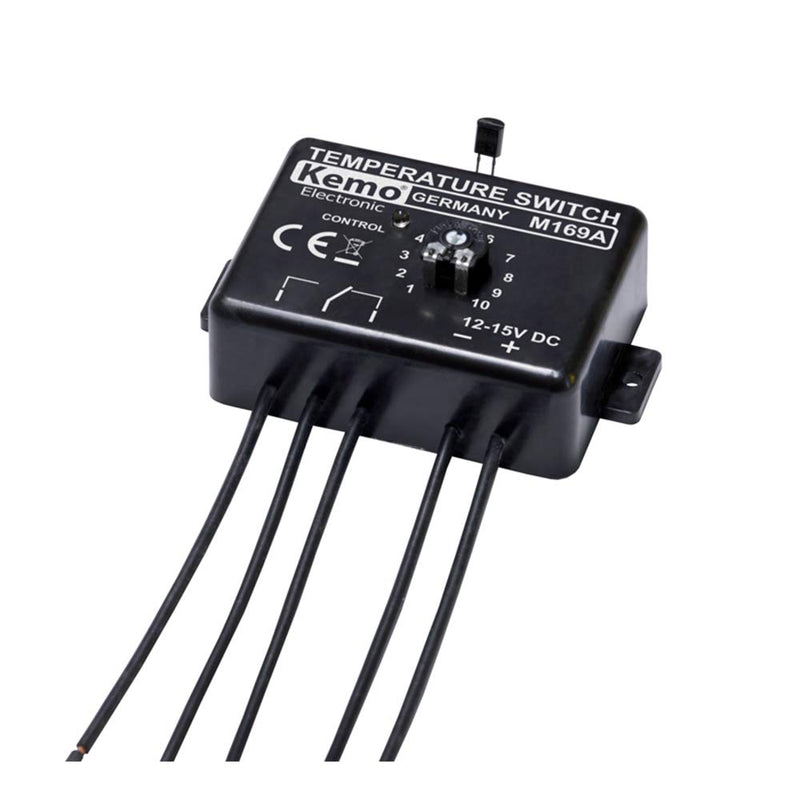 Kemo M169A einstellbarer elektronischer Temperaturschalter Thermostat 12 V/DC. Temperaturschaltberei