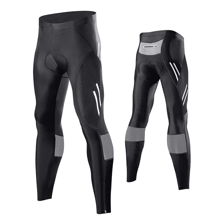 MEETWEE Herren Radlerhose Lange Fahrradhose, Kompression Radhose Leggings Radsport Hose für Männer E