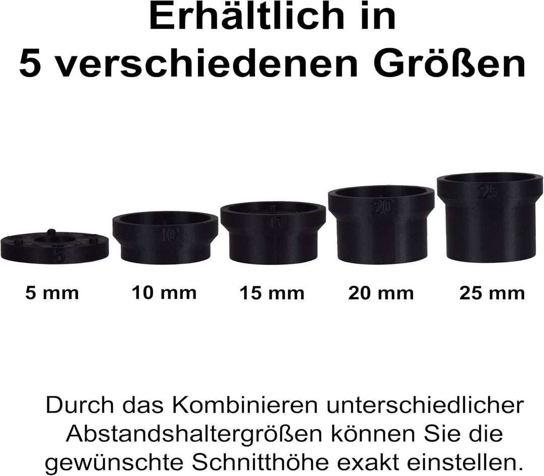 HERRLAN® Präzisions-Abstandshalter für Messerteller - 15 mm Distanzscheiben | Tieferlegungs-Kit für