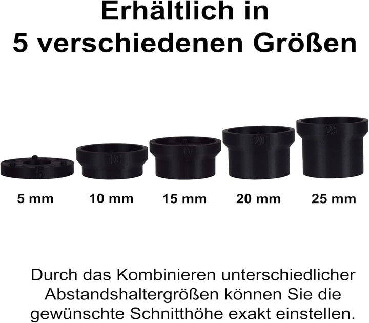 HERRLAN® Präzisions-Abstandshalter für Messerteller - 15 mm Distanzscheiben | Tieferlegungs-Kit für