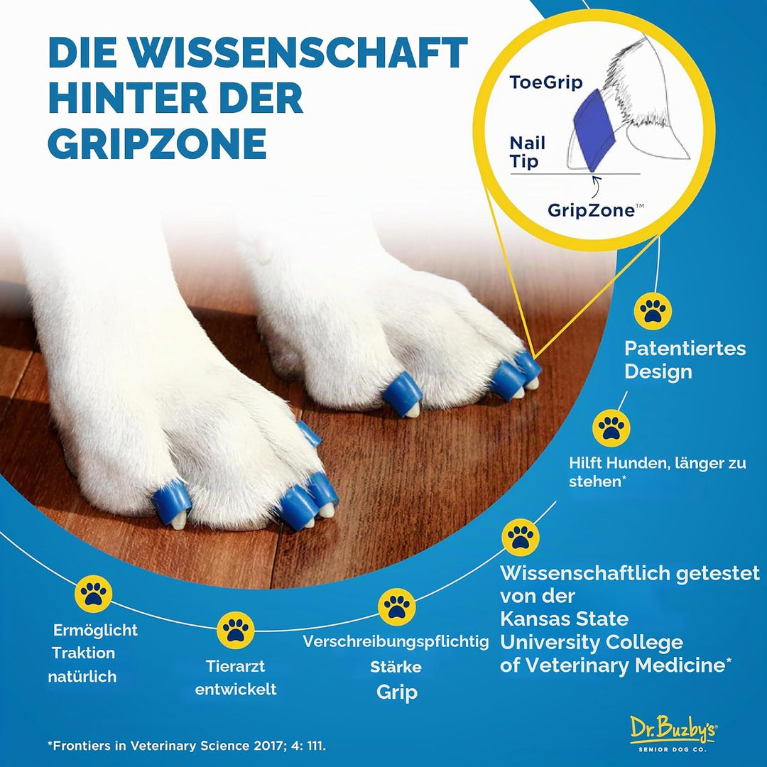 Dr Buzby's Grosse Zehengriffe für Hunde – sofortige Traktion auf Holz-/Hartholzböden – rutschfeste E