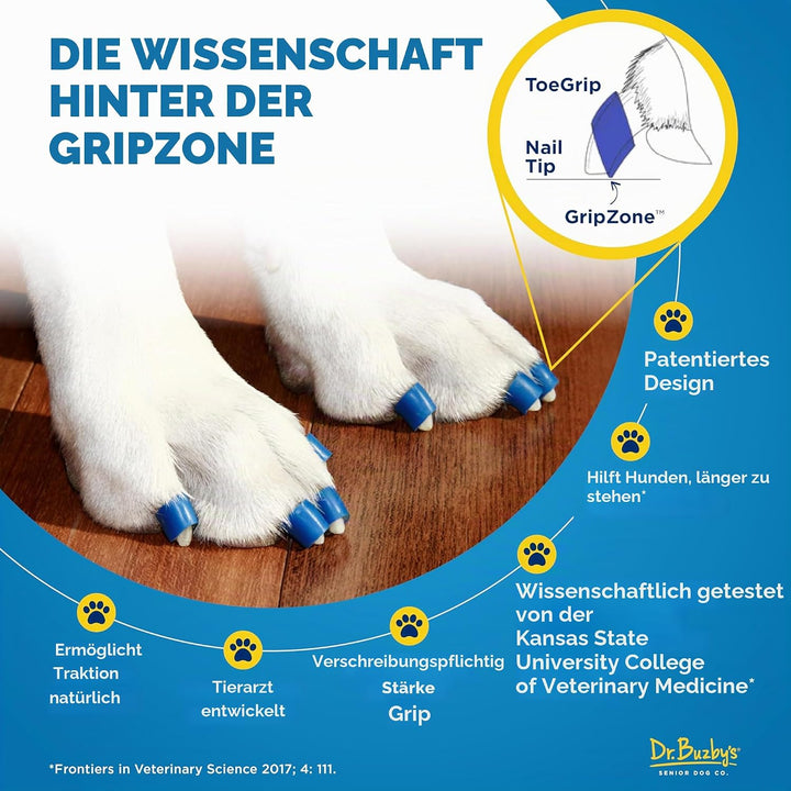 Dr Buzby's Grosse Zehengriffe für Hunde – sofortige Traktion auf Holz-/Hartholzböden – rutschfeste E