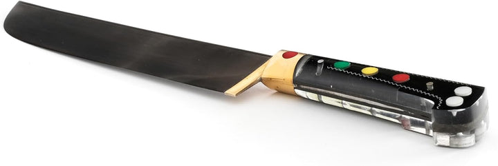 Uzbekisch Kazan 16L Gusseisen Kasan mit Schaumlöffel und Usbekisches Messer Pchak NAMANGAN Aluminium