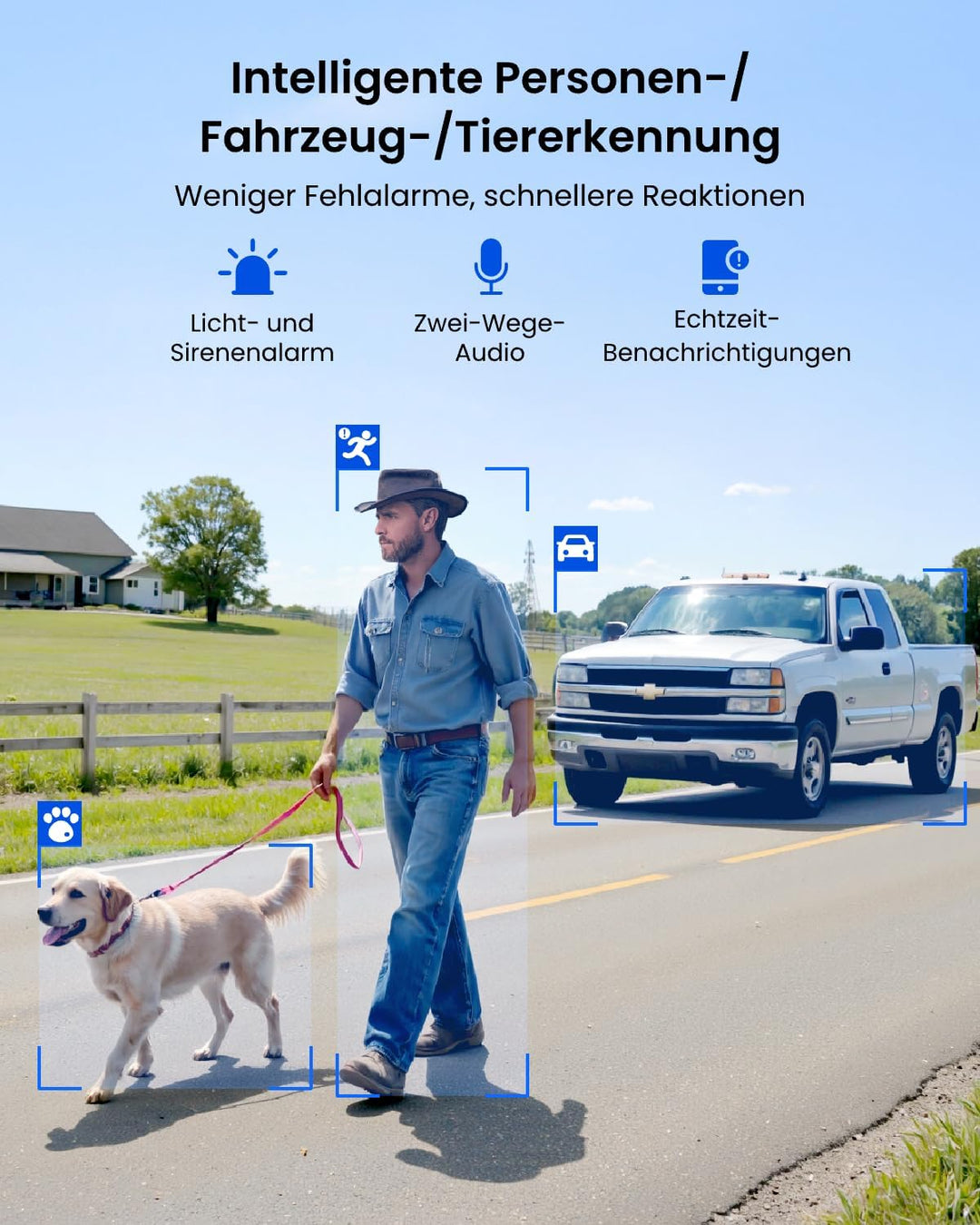 Reolink 4G LTE Überwachungskamera mit SIM Karte, 24/7-Aufzeichnung, 2K Kamera Outdoor Akku mit 30W S