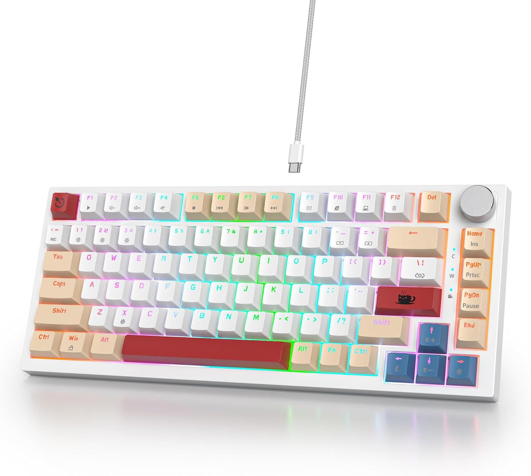 SOLIDEE Verkabelte Mechanische Gaming Tastatur 75 Prozent,hot-swap-fähige Mechanische Tastatur mit G