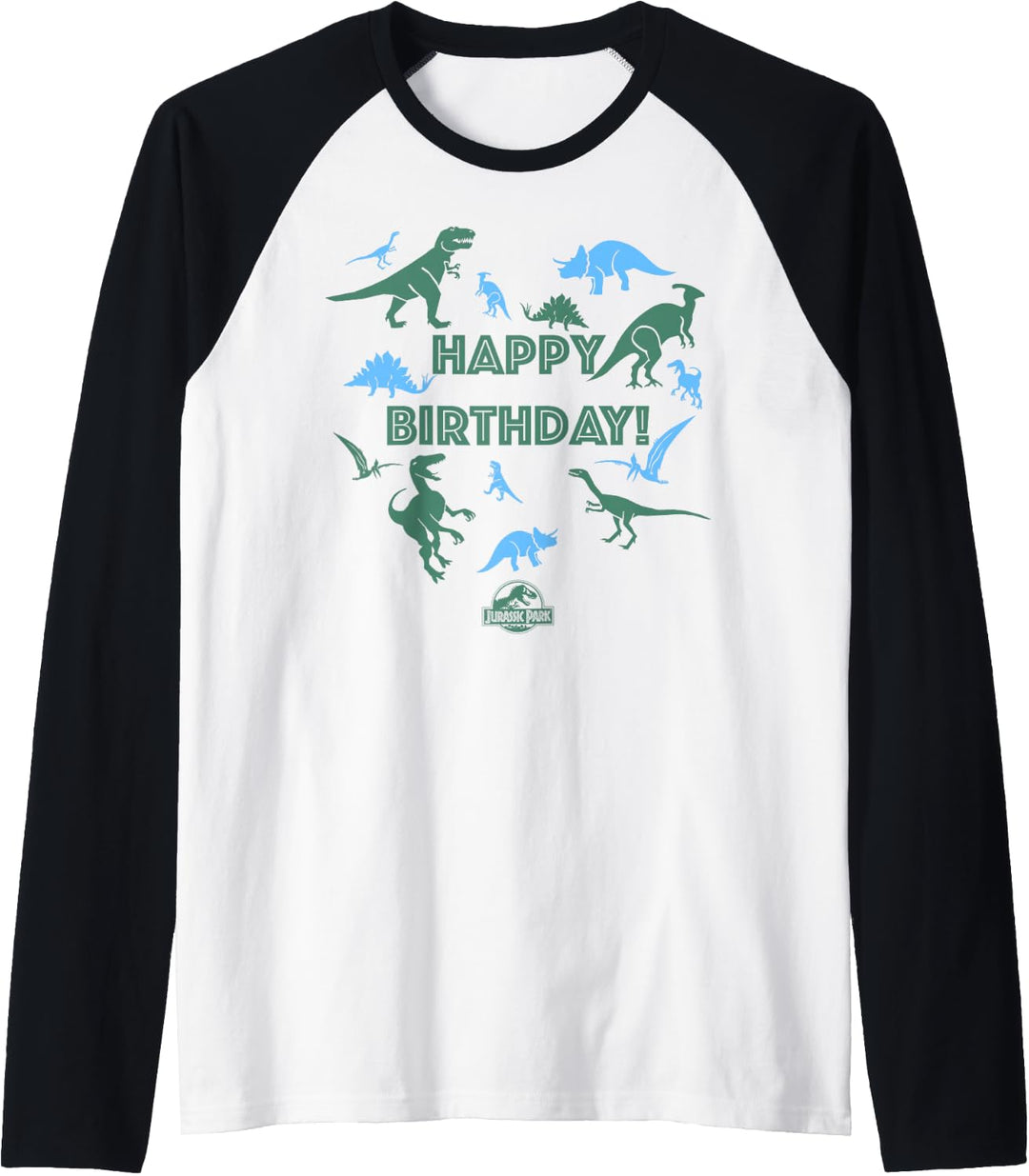Jurassic World Happy Birthday Dinosaur Silhouettes Raglan