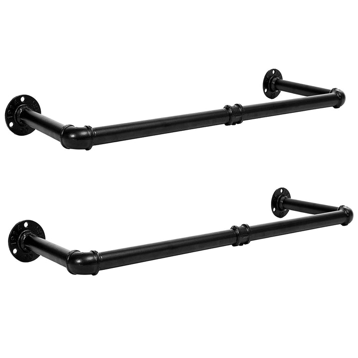 HOOBRO Industrierohr Kleiderstangen 2er Set, 80 cm Garderobenstangen Wandmontage, Abnehmbare Kleider
