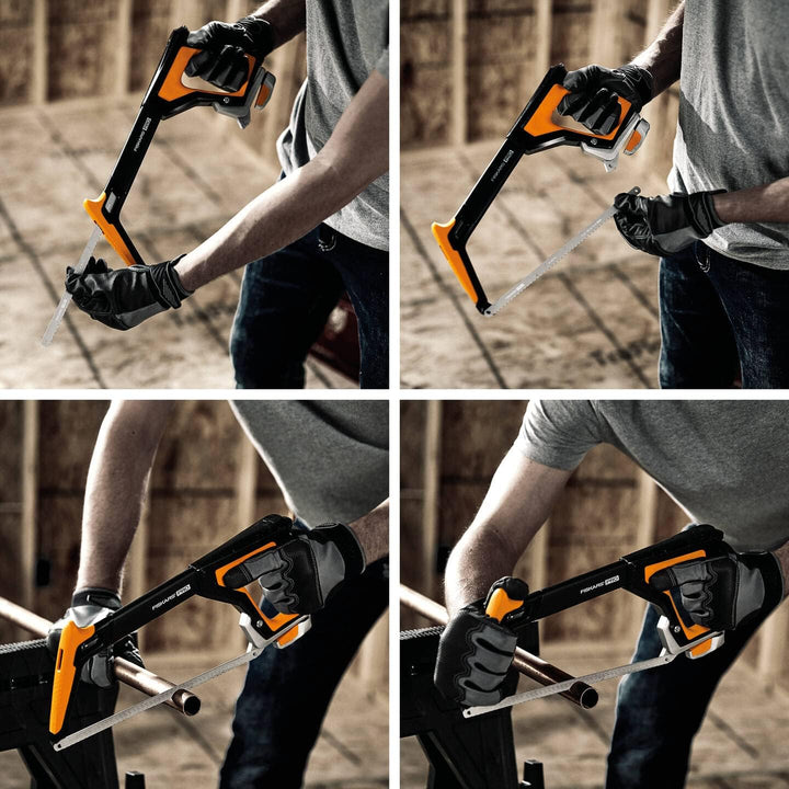 Fiskars Pro Bügelsäge, Sägeblattlänge: 30 cm, 24 TPI, Schwarz/Orange, TrueTension, 1062931 30 cm Büg