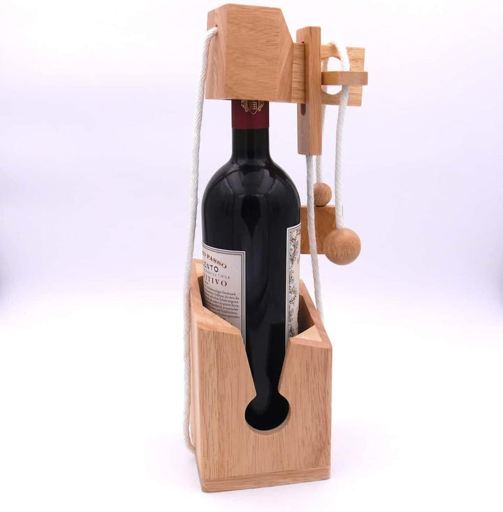 ROMBOL Flaschentresor - Edles Denkspiel aus Holz für grosse Flaschen, Modell:2, 2