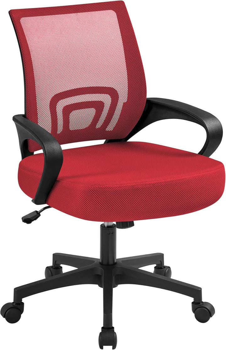 Yaheetech Bürostuhl Ergonomisch, Schreibtischstuhl mit Netzbespannung und Armlehnen, Drehstuhl aus M