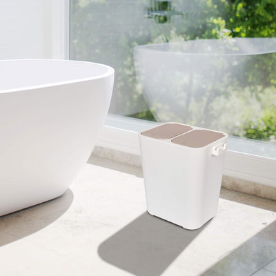 ONVAYA® Mülltrennsystem Ben | Mülltrennung mit mehreren Fächern | Mülleimer in creme-weiss | Abfalle