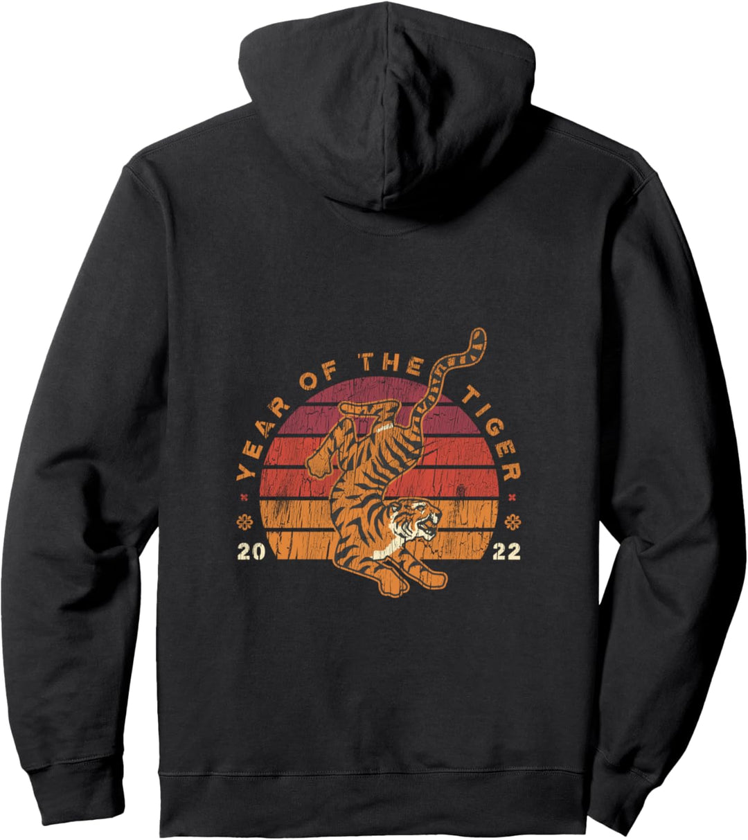 Chinesisches Neujahrsgeschenk 2022 Tiger NY Sternzeichen Retro Männer Frauen Geschenke Pullover Hood