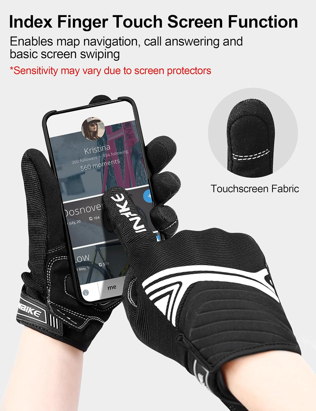 INBIKE Motorrad Handschuhe Motocross Sommer EUDE Foam Schutz Atmungsaktiv Touchscreen Motorradhandsc