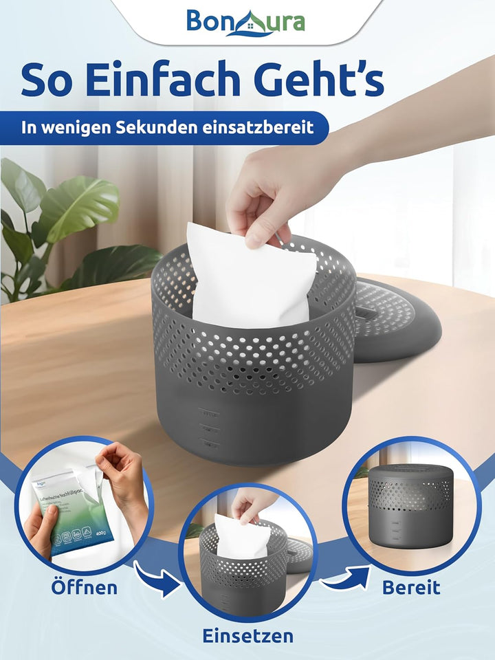 BonAura® Luftentfeuchter Nachfüllpack 12 x 400g - Mittleres Sparset Luftentfeuchter Granulat - 12er
