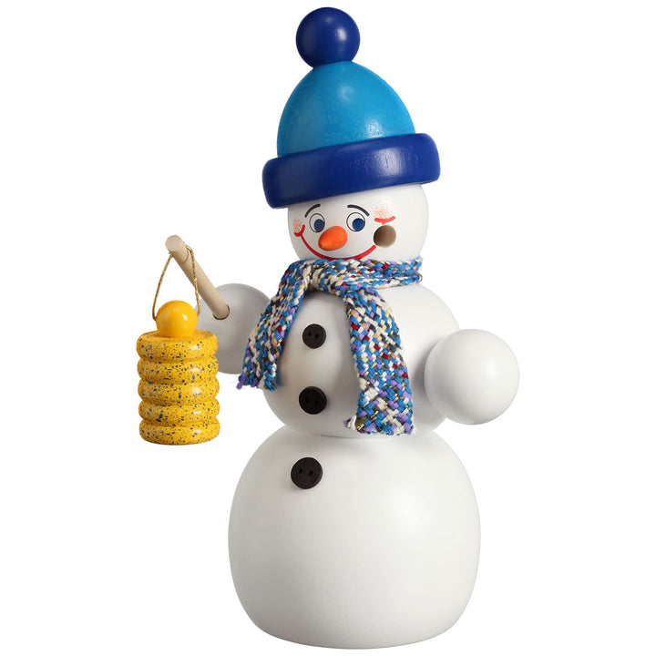 Seiffener Volkskunst | Räuchermännchen | Räucherfigur 16 cm | Schneemann | Original Erzgebirge | 122