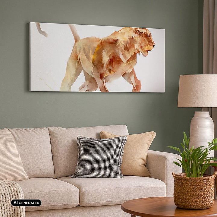 Panorama Bilder auf Leinwand Tier Abstraktion Leinwandbild mit Rahmen 90x30cm Wandbilder Dekoration