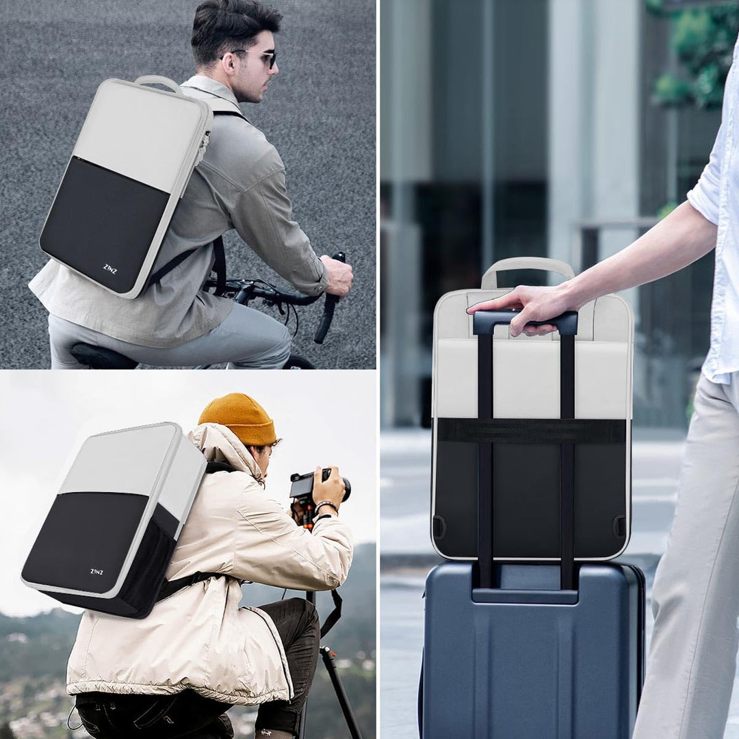 ZINZ Schlanker und Erweiterbarer Laptop Rucksack, 17 Zoll Reise-Business Rucksack, wasserabweisender