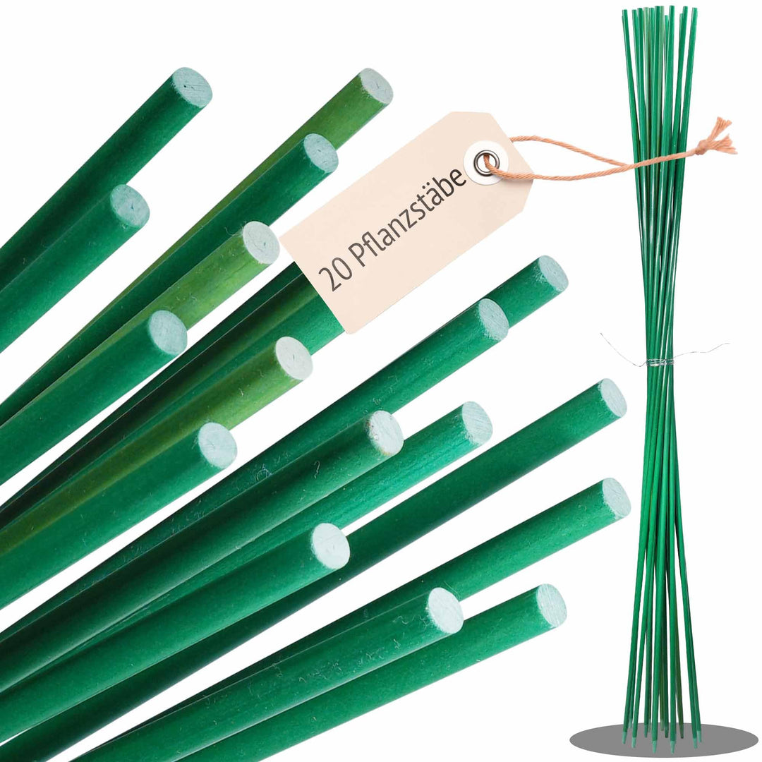 20 grüne 1 m x 7 mm Rankstäbe aus Glasfaser Fiberglas GFK, Grün