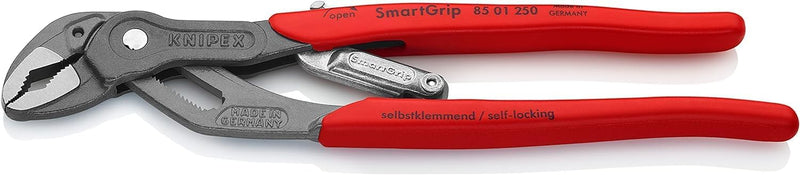 KNIPEX SmartGrip®, Wasserpumpenzange | Rohrzange mit automatischer Einstellung, Chrom-Vanadium, Rost