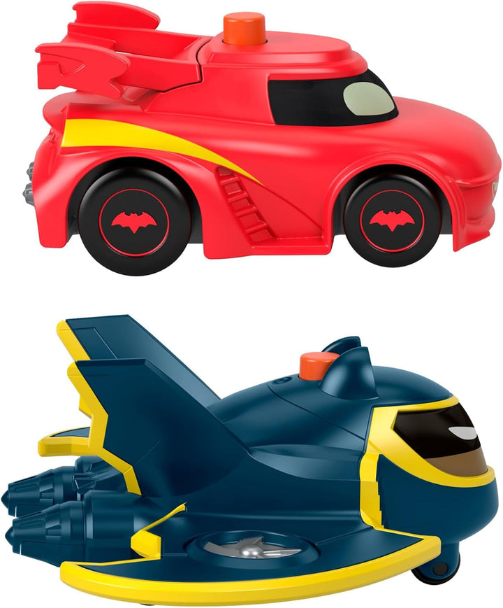 Fisher-Price Bathwheels Redbird und Batwing und 3 Knopfzellen - Spielzeugauto-Set mit 2 Batwheels-Fi