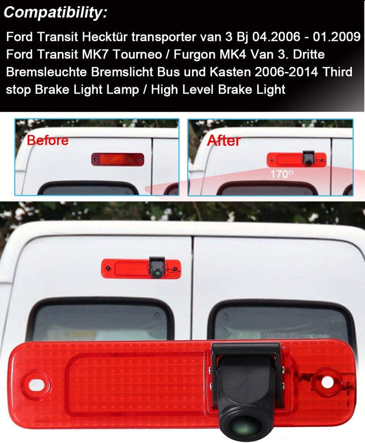 Rückfahrkamera Transporter Van + 7 Zoll TFT LCD Bildschirm Auto Monitor, Bremsleuchte Auto Dach Rück