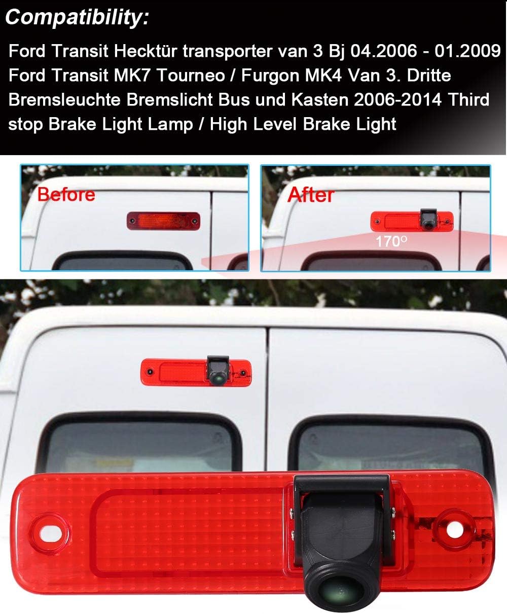 Rückfahrkamera Transporter Van + 7 Zoll TFT LCD Bildschirm Auto Monitor, Bremsleuchte Auto Dach Rück