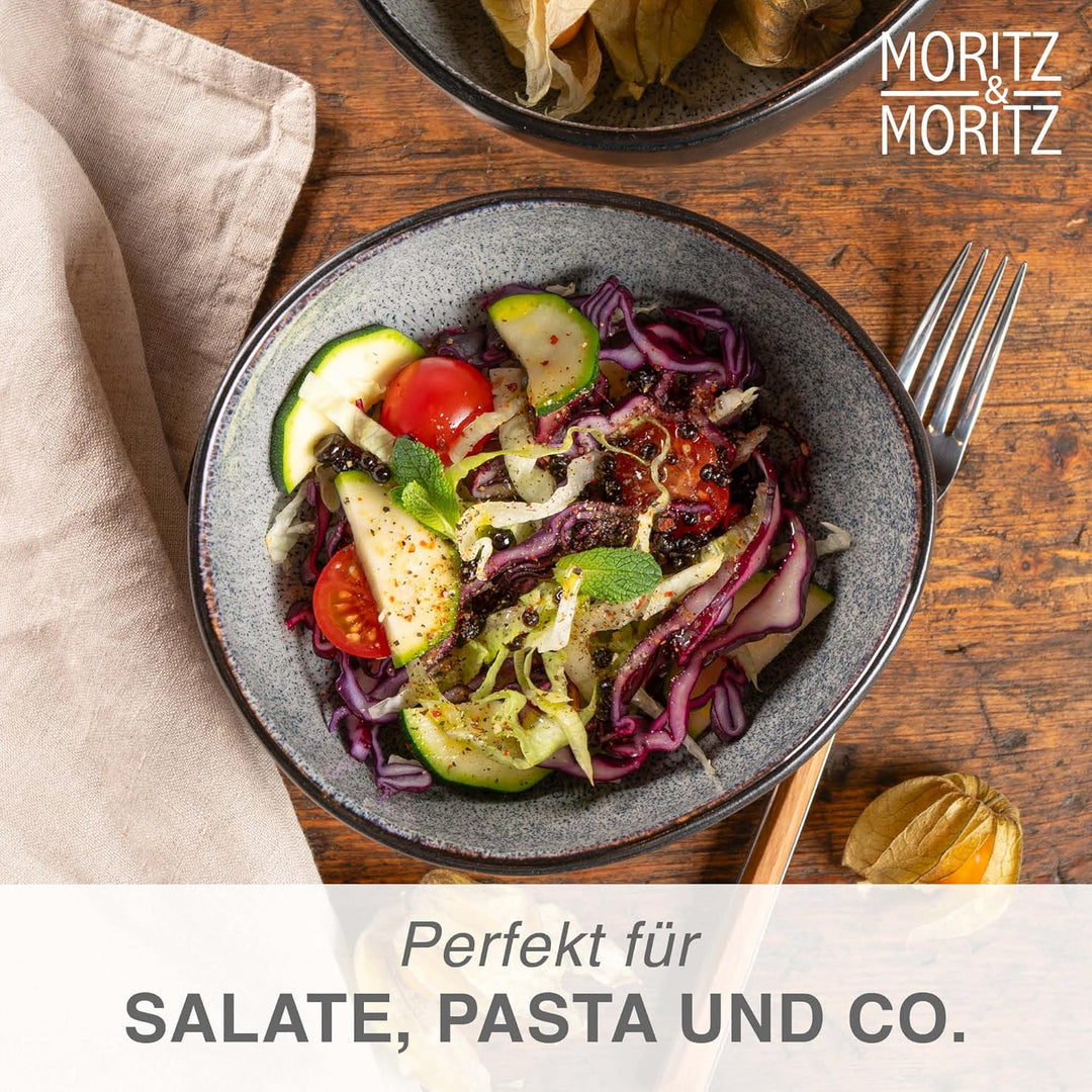Moritz & Moritz ORGANIC Müslischalen Set 6-teilig Grau, Steingut Bowls im modernen Design, ca. 500 m