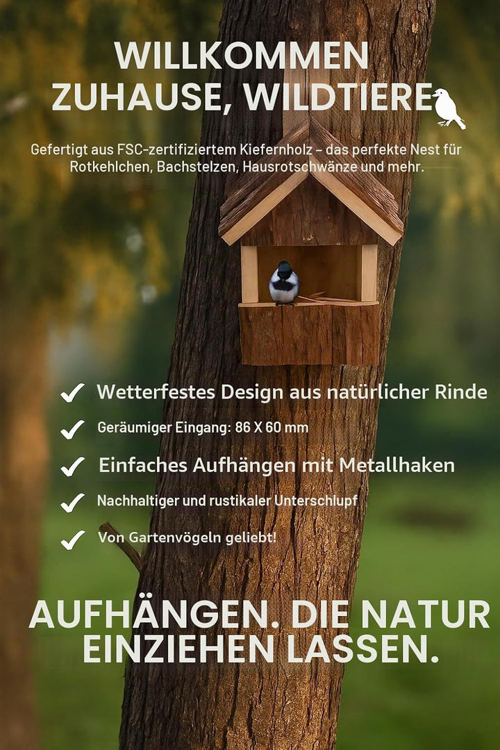 Vogelhaus - Nistkasten Flamingo – nistkasten für vögel für draussen wetterfest – Modell Inclino aus