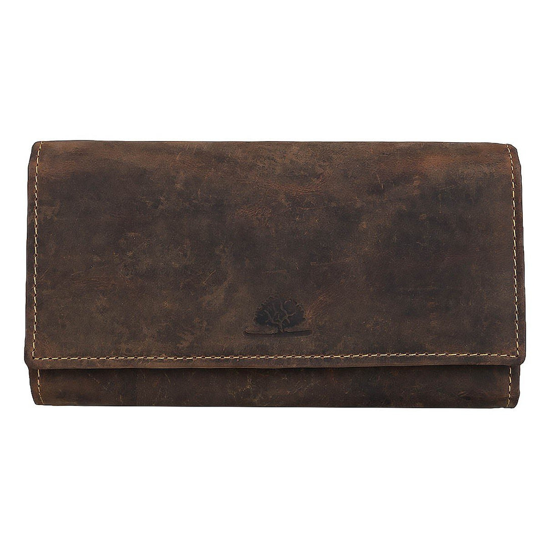 Greenburry Vintage Geldbörse Leder 18,5 cm Braun, Braun
