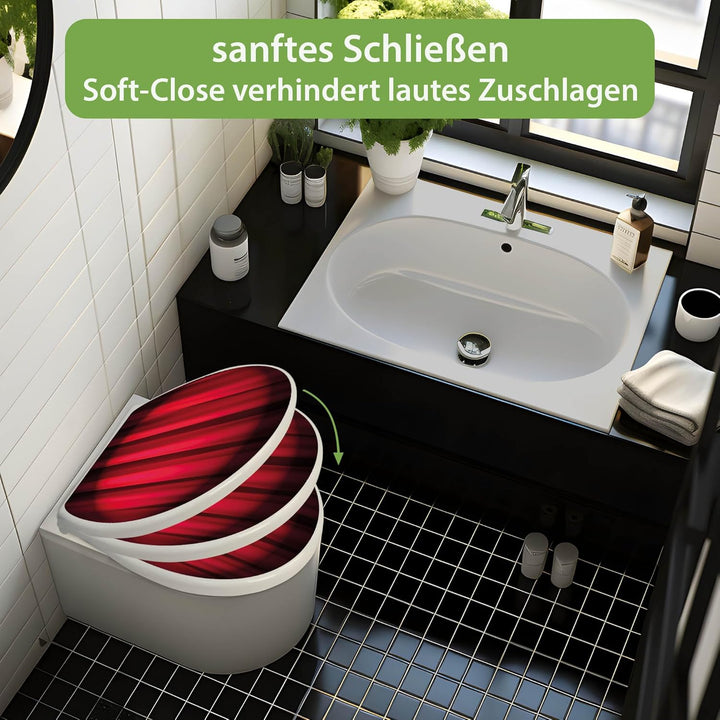 banjado Toilettendeckel mit Absenkautomatik 44,5x37cm - Soft Close Toilettensitz - WC Sitz mit Absen