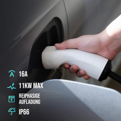 Teskee EV-Ladegerät Typ 2 Tragbare EV-Autos Heim-Ladestation Wallbox mit Tragetasche für alle Elektr