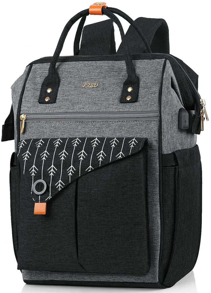 Rucksack Damen, 15,6 Zoll Laptop Rucksack mit USB Ladeanschluss, Schulrucksack Mädchen, Wasserdichte