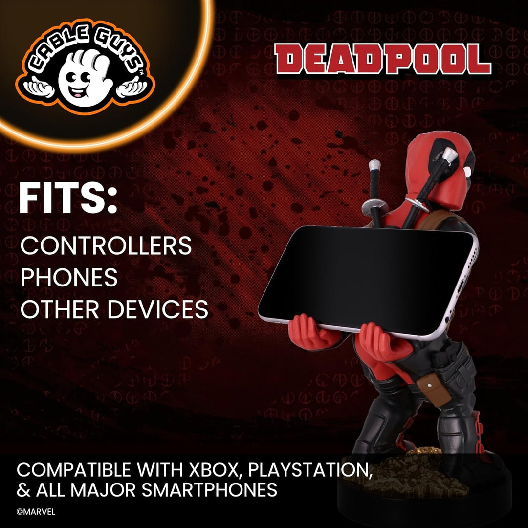Cable Guys - Rear View Deadpool Marvel Phone Holder & Collectable Desktop Gaming Accessories Holder