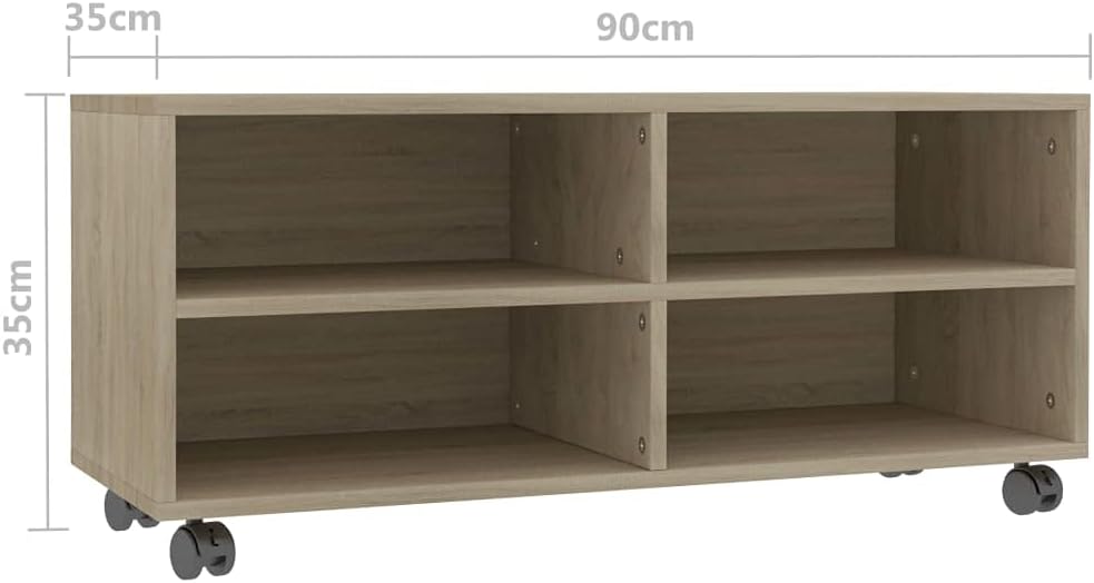 vidaXL TV Schrank mit Rollen Lowboard Fernsehtisch TV Möbel Board Tisch Fernsehschrank Sideboard HiF